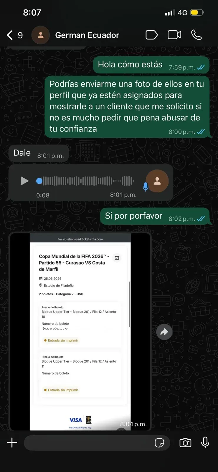 Fanático viviendo la experiencia del Mundial